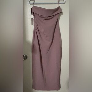 Aritzia Mauve Strapless Midi Dress